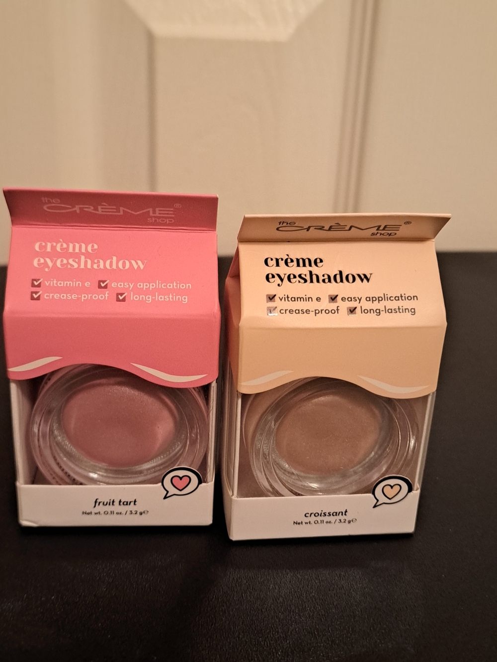 The Crème Shop Fruit Tart & Croissant Crème Eyeshadow Duo - Pink & Beige